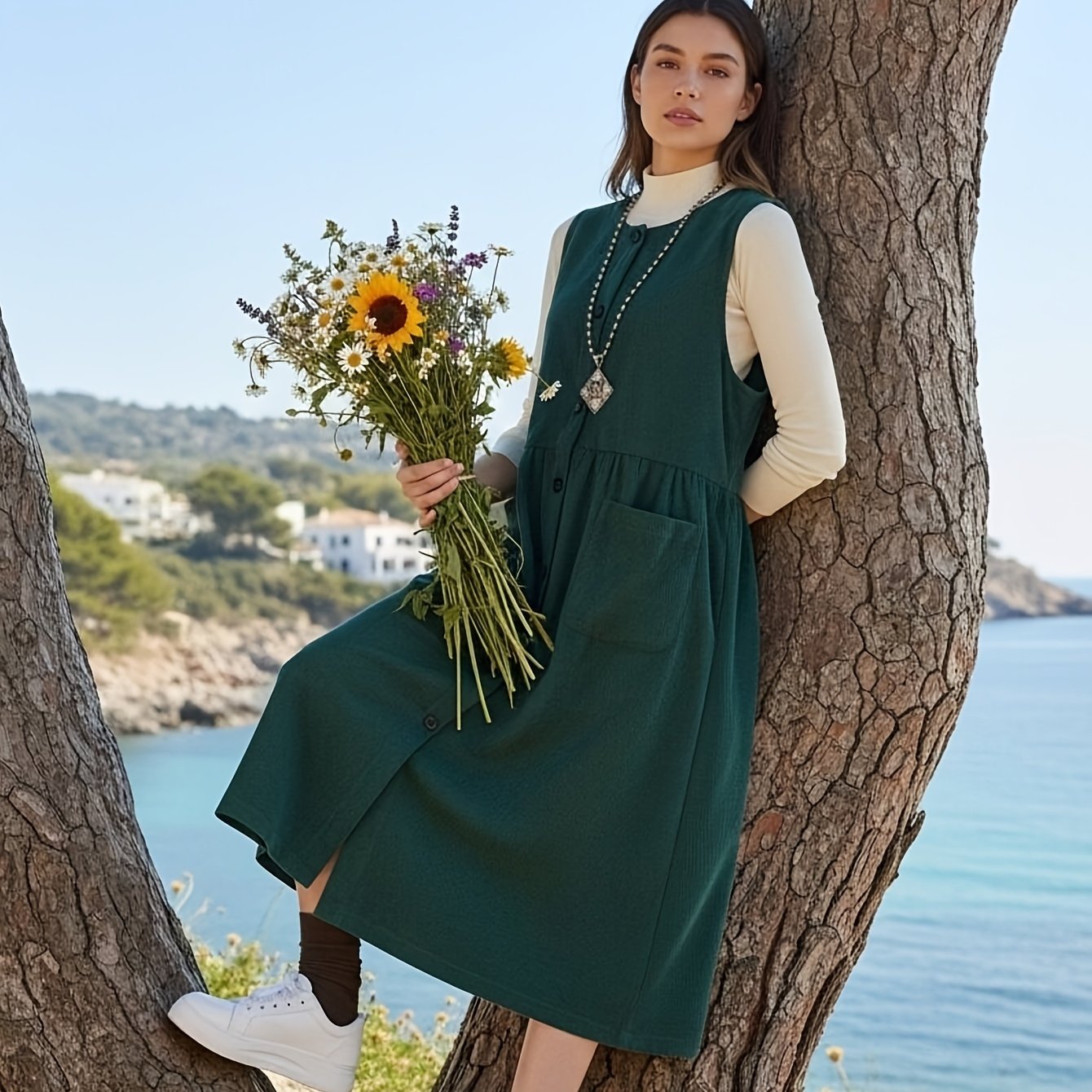 Velora | Midi Vest Dress