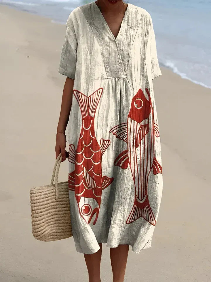 Ottilie | Colorful Striped Patchwork Midi Dress