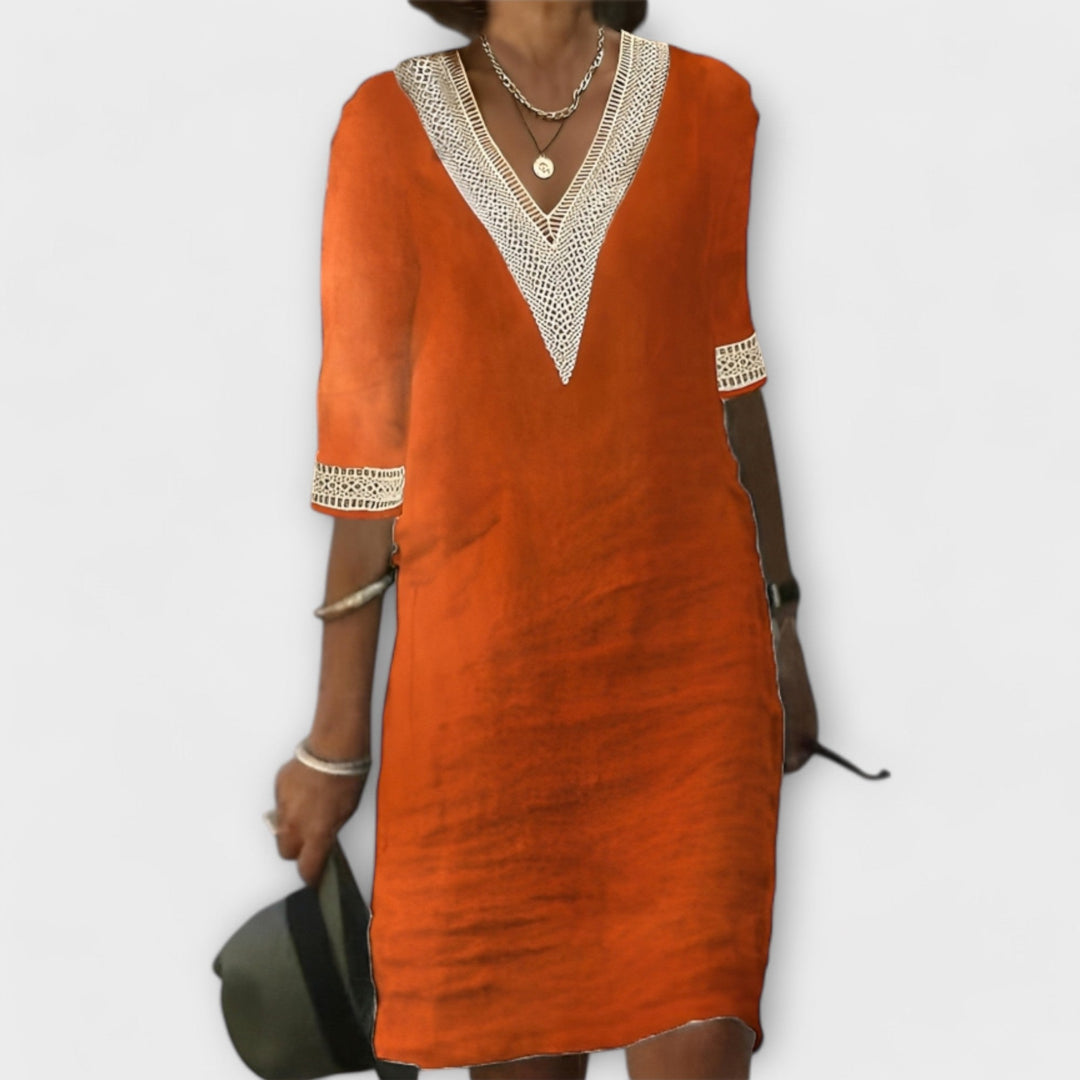 Emelia | Boho-Inspired V-Neck Dress