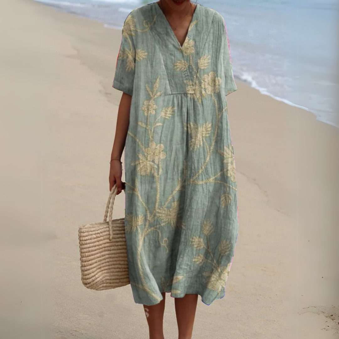 Nathalie | Relaxed Half Sleeve Midi Dress