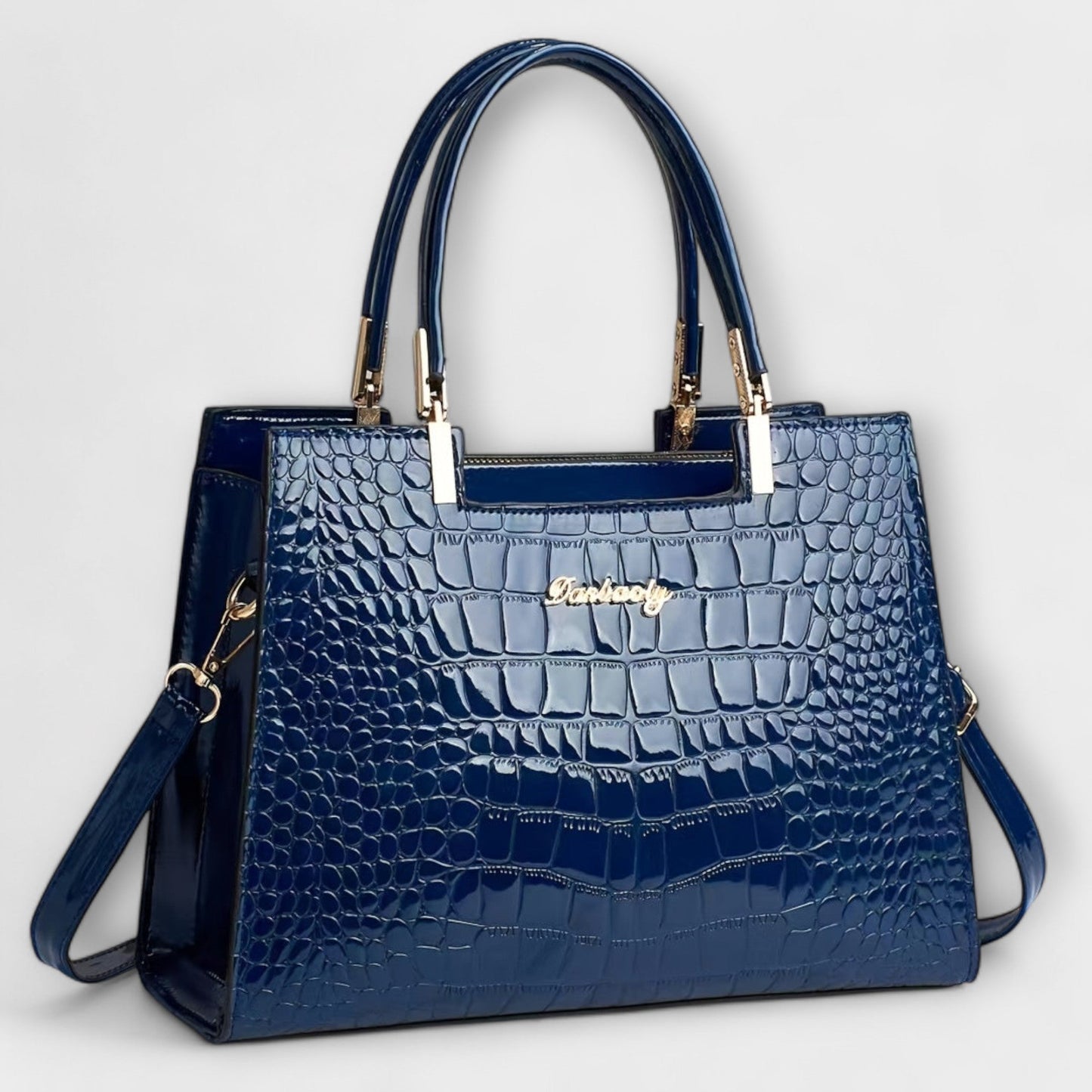 Barbara's Bags - Glossy Handbag with Crocodile Print
