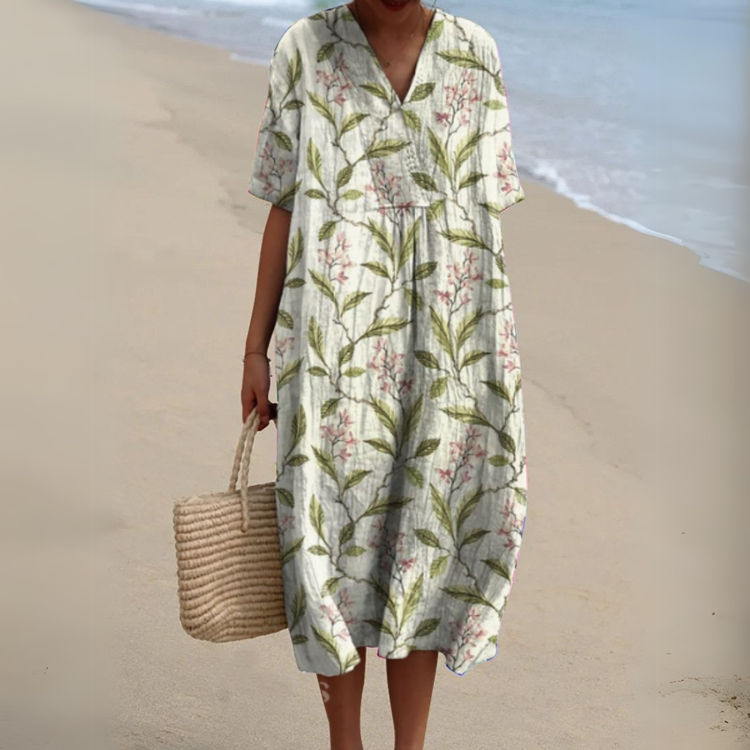 Nathalie | Relaxed Half Sleeve Midi Dress