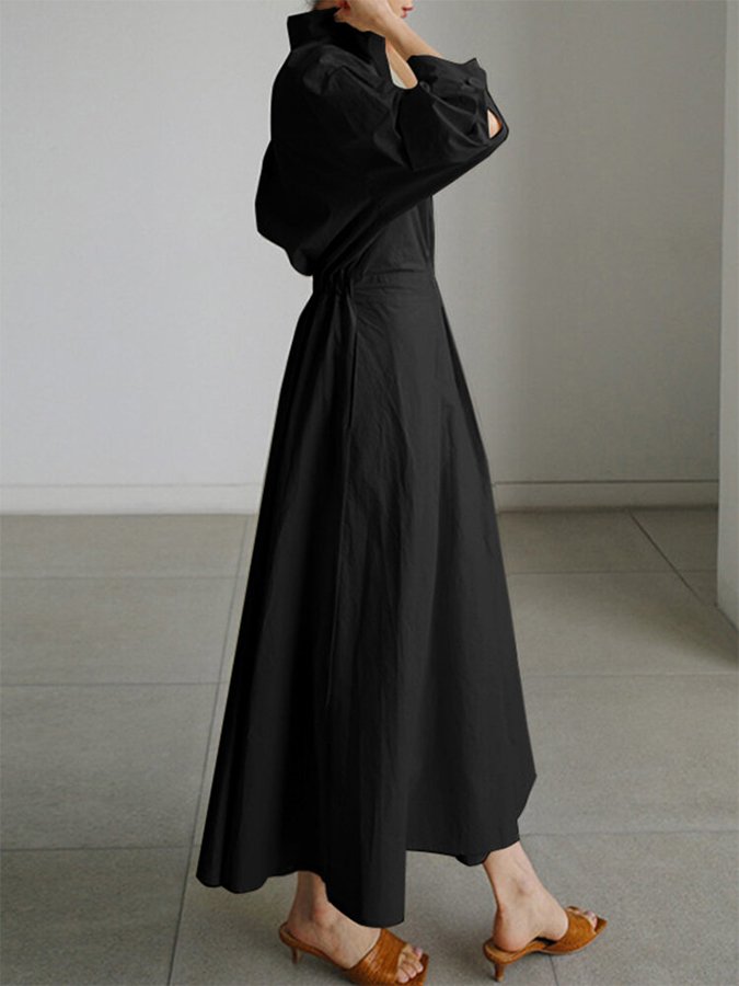 Clemence | Elegant Midi Dress with Button Closure