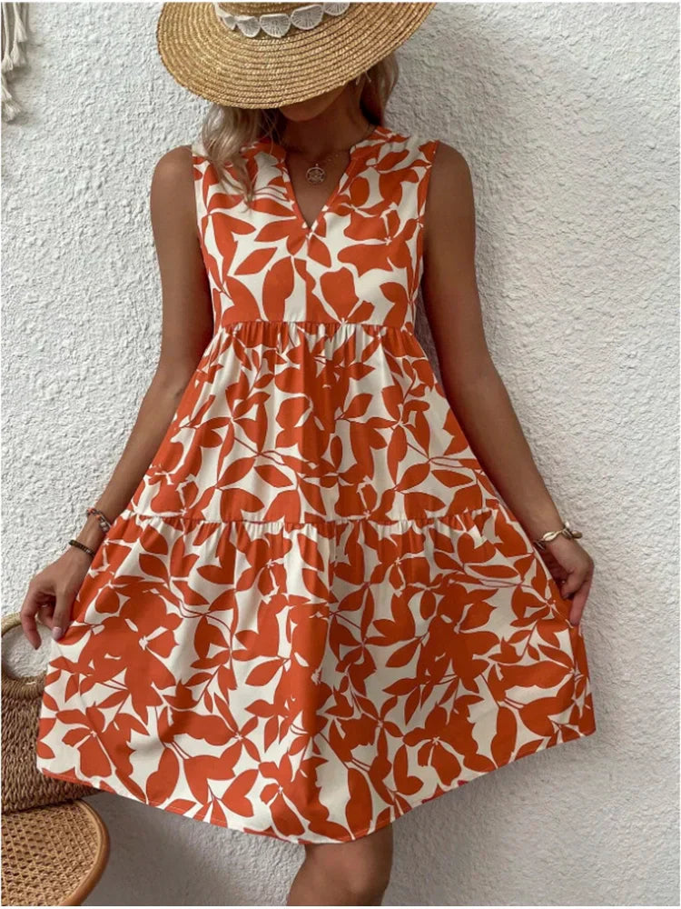 Avery | Comfortable V-Neck Print Dress