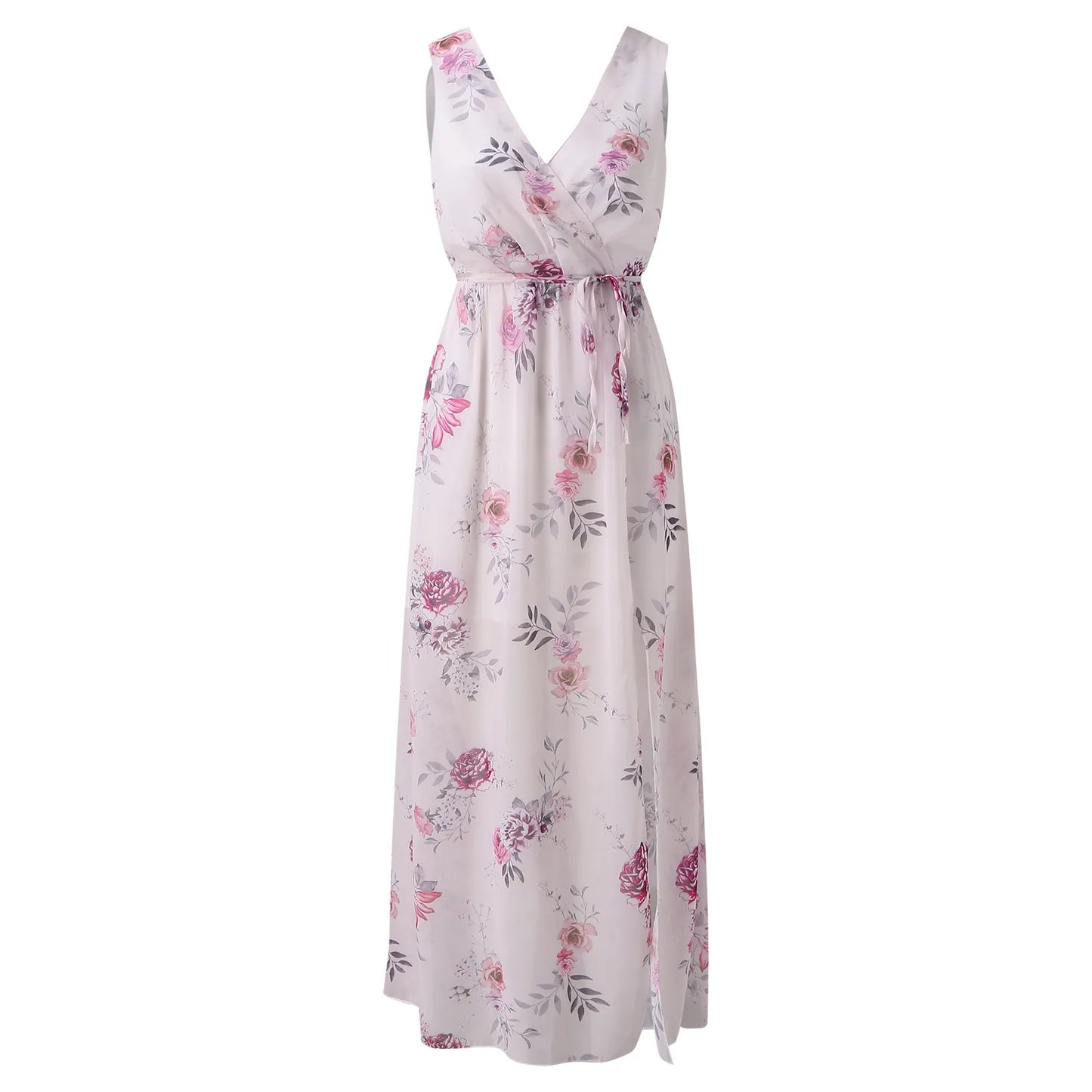 Blanca | Stylish Floral High-Slit Maxi Dress