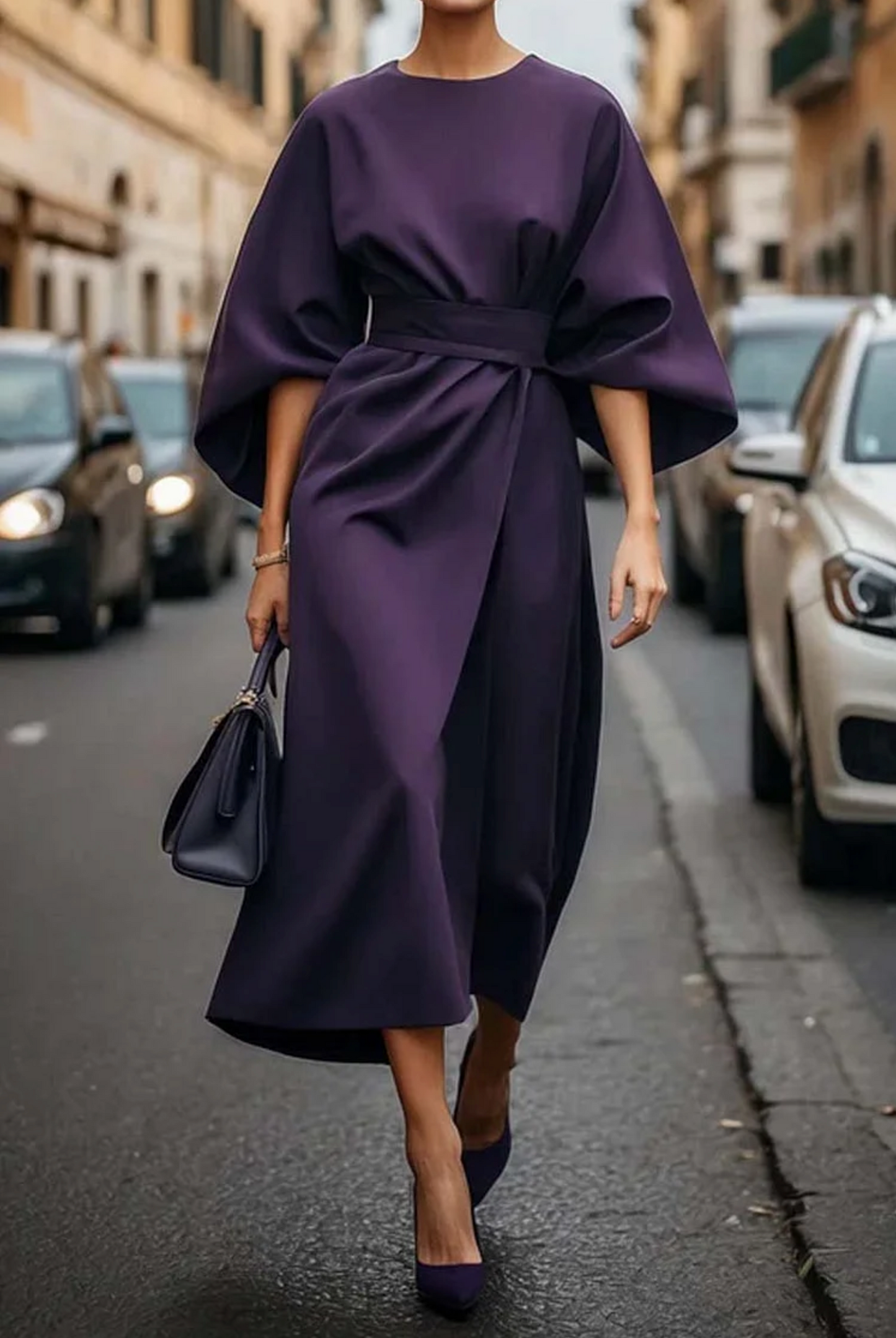 Louise™ | Maxi Length Evening Dress with Belt