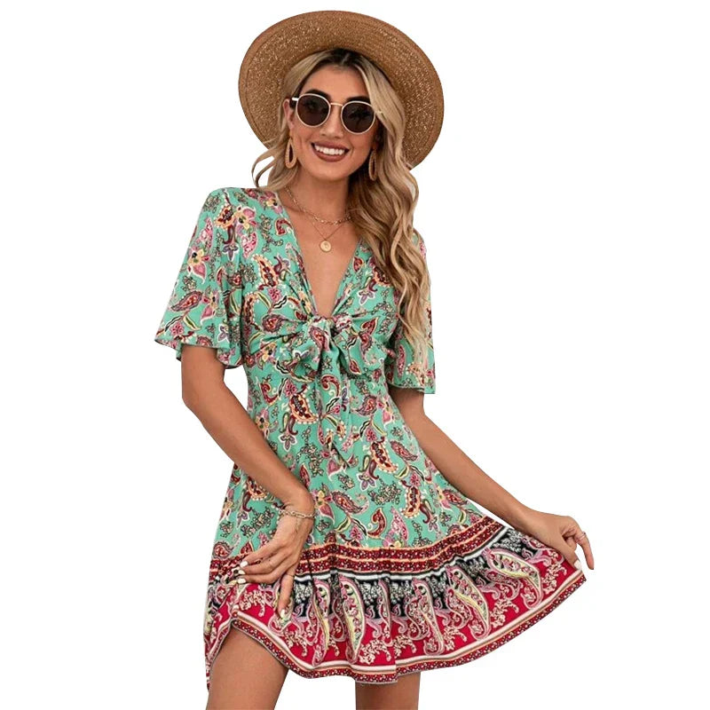 Sarah | Floral Tie-Front Dress