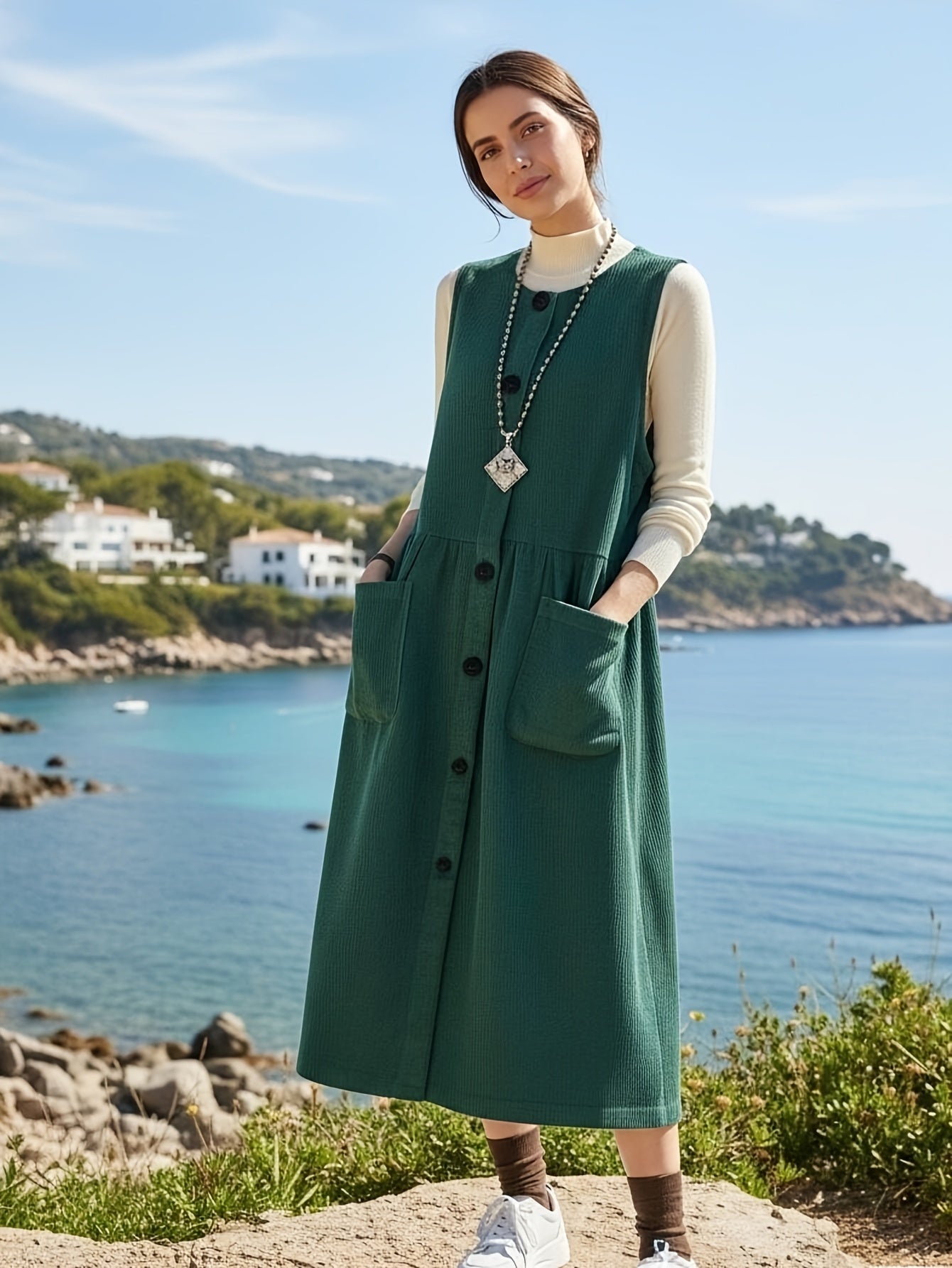 Velora |  Midi Vest Dress
