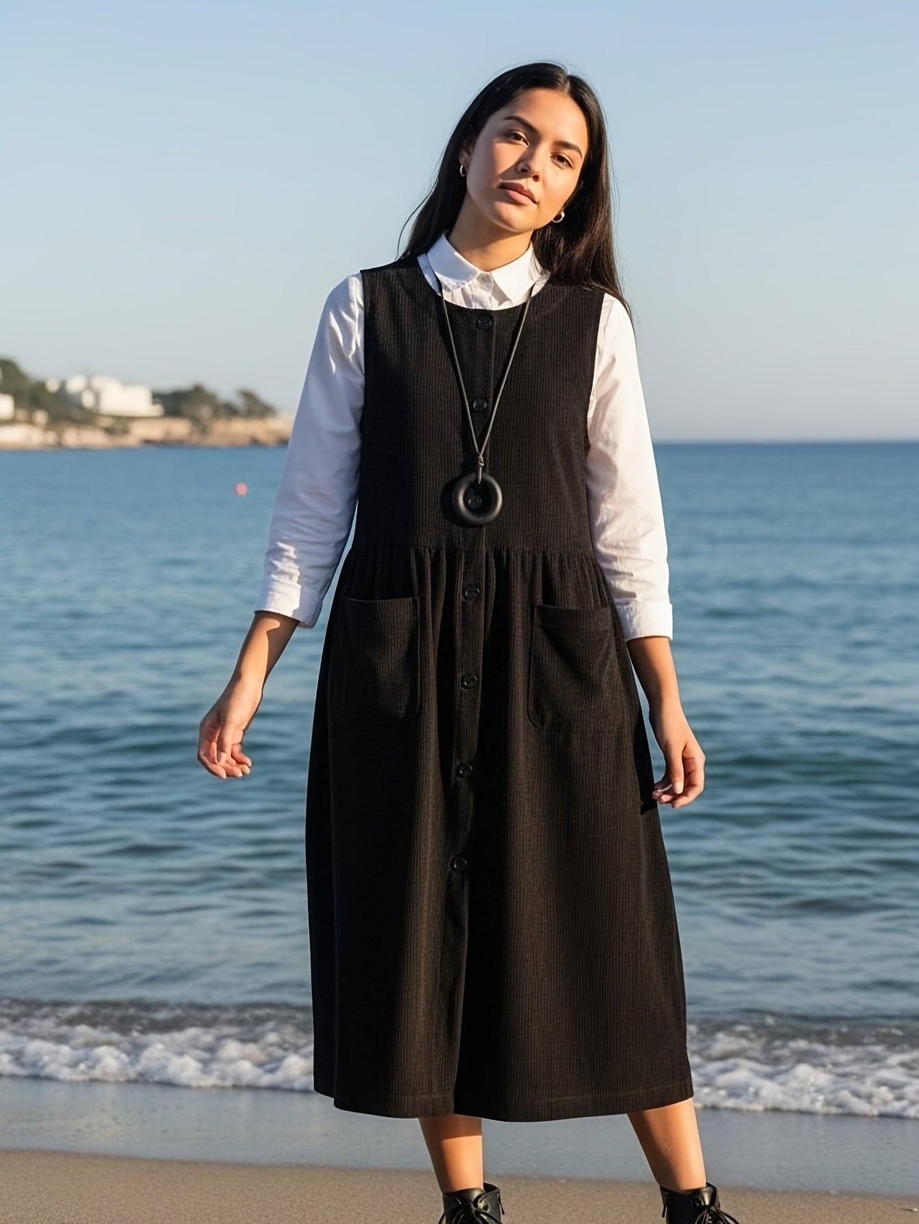 Velora |  Midi Vest Dress