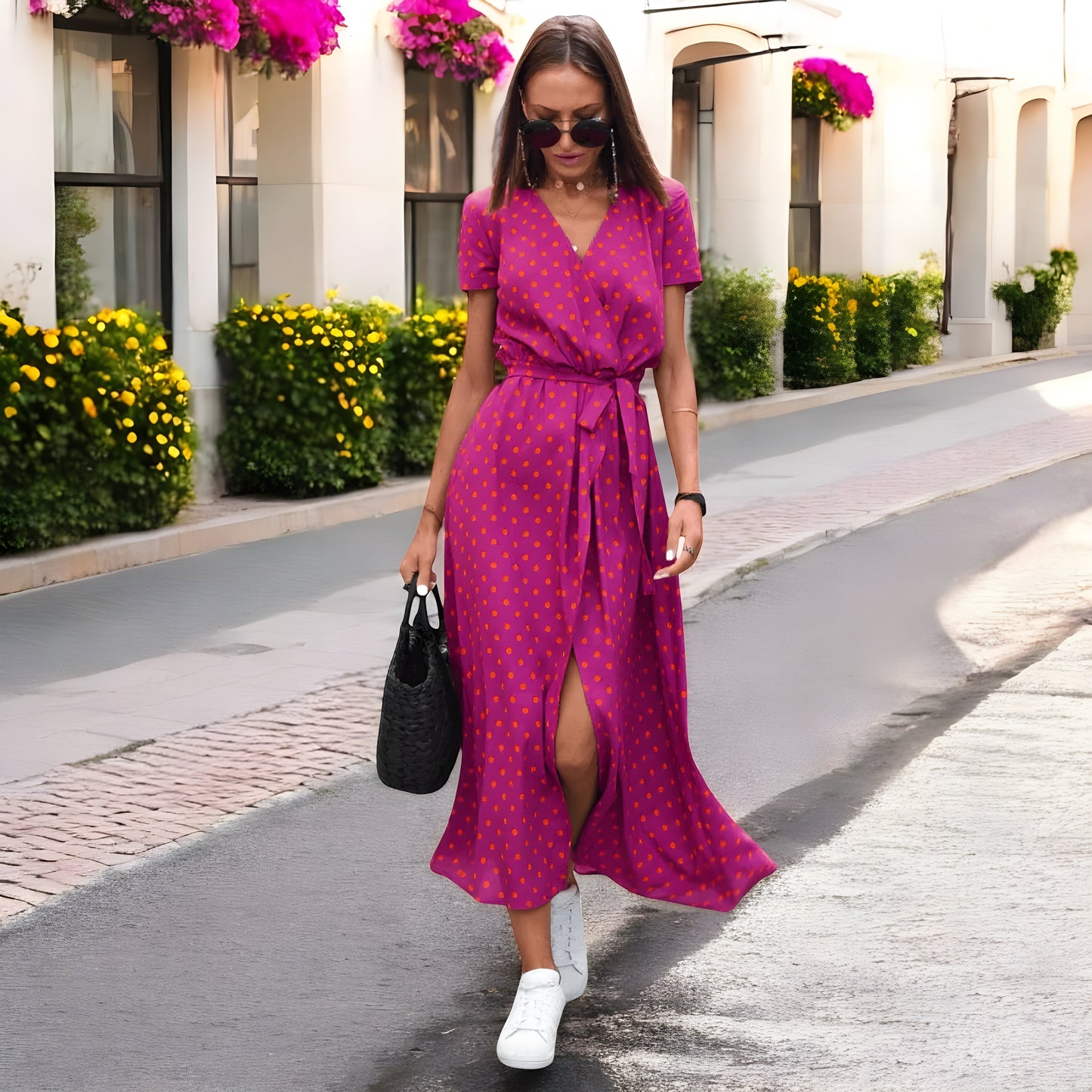 Delaney | Stylish Floral Print Wrap Dress
