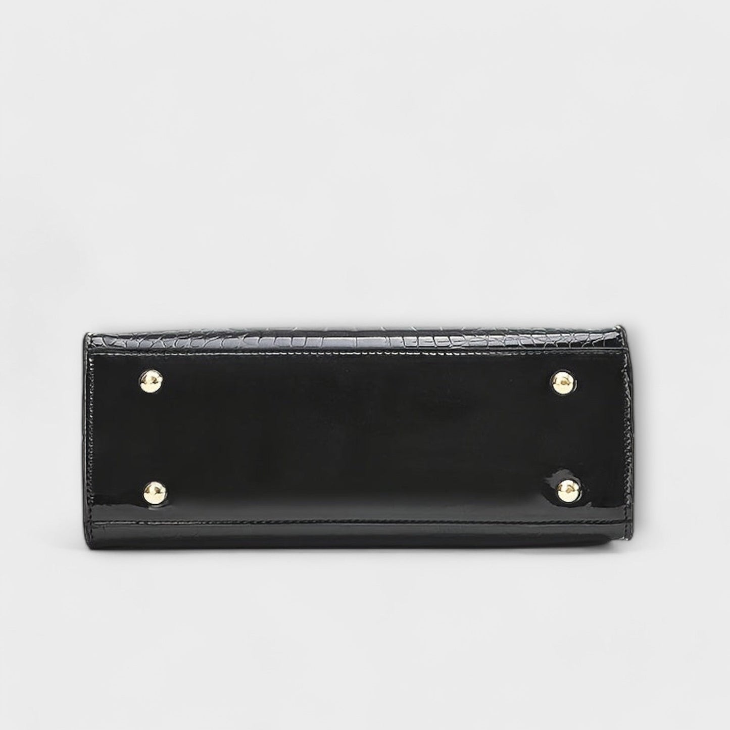 Barbara's Bags - Glossy Handbag with Crocodile Print