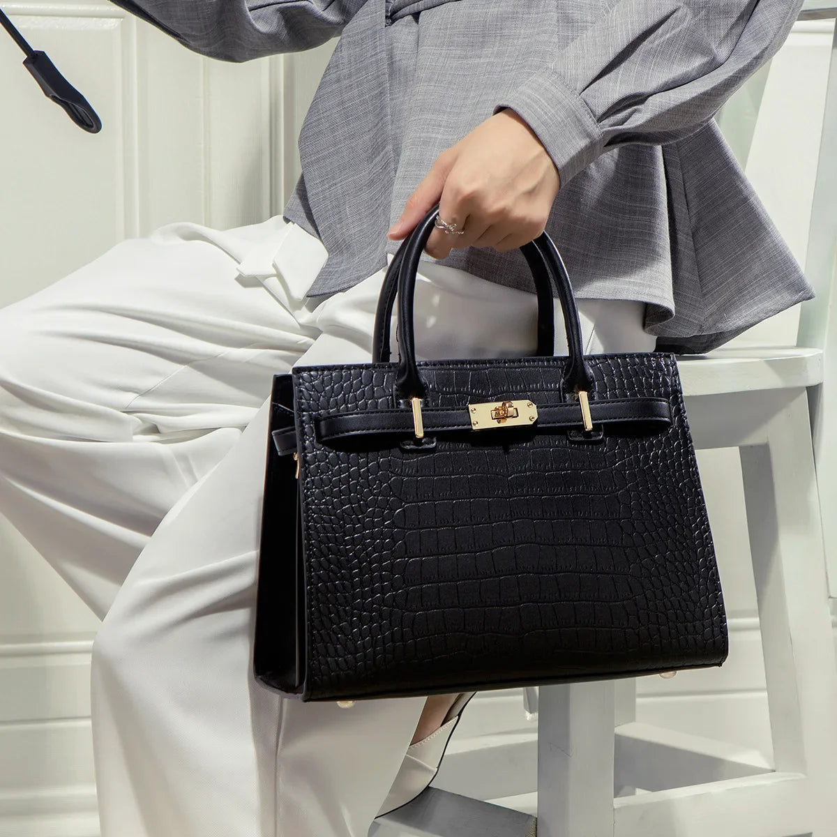 Barbara's Bags - Premium Allure 3-Piece Leather Bag Set